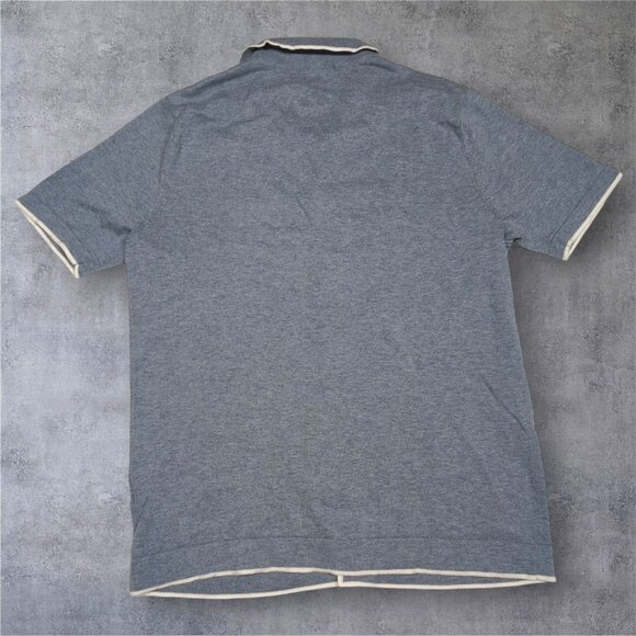 Topman Knit Button Up Shirt Short Sleeve Retro Sweater White Piping Mens Small - Picture 2 of 6